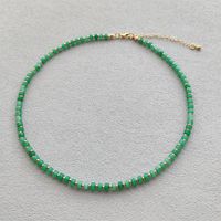 Simple Style Color Block Natural Stone Copper Beaded Women's Bracelets Necklace sku image 9