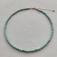 Simple Style Color Block Natural Stone Copper Beaded Women's Bracelets Necklace sku image 13