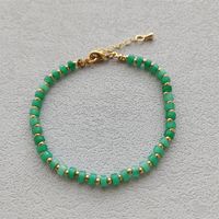 Simple Style Color Block Natural Stone Copper Beaded Women's Bracelets Necklace sku image 2