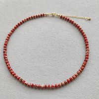 Simple Style Color Block Natural Stone Copper Beaded Women's Bracelets Necklace sku image 12