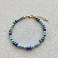 Simple Style Color Block Natural Stone Copper Beaded Women's Bracelets Necklace sku image 1