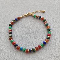Simple Style Color Block Natural Stone Copper Beaded Women's Bracelets Necklace sku image 4