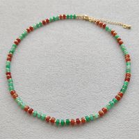 Simple Style Color Block Natural Stone Copper Beaded Women's Bracelets Necklace sku image 14