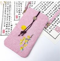 Women's Small Cotton And Linen Flower Vintage Style Ethnic Style Lock Clasp Crossbody Bag main image 4