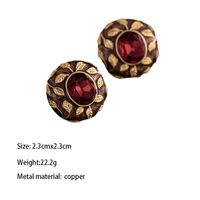 1 Pair Elegant Modern Style Classic Style Round Plating Inlay Copper Gem Rhinestones Pearl Gold Plated Ear Studs sku image 1