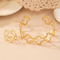 Basic Modern Style Classic Style Four Leaf Clover Metal Women's Rings Bracelets main image 6