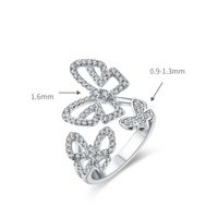 Sterling Silver Simple Style Classic Style Inlay Butterfly Zircon Rings main image 2