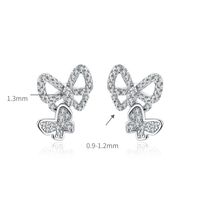 1 Pair Simple Style Classic Style Bow Knot Inlay Sterling Silver Rhinestones Ear Studs main image 2