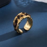 Kupfer 18 Karat Vergoldet Basic Moderner Stil Klassischer Stil Überzug Inlay Blume Zirkon Offener Ring main image 5