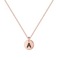 Sterling Silver 14K Gold Plated Simple Style Classic Style Commute Plating Round Letter Pendant Necklace main image 3