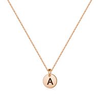 Sterling Silver 14K Gold Plated Simple Style Classic Style Commute Plating Round Letter Pendant Necklace sku image 1