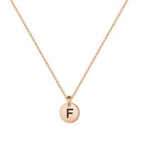 Sterling Silver 14K Gold Plated Simple Style Classic Style Commute Plating Round Letter Pendant Necklace sku image 6