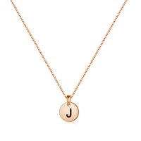 Sterling Silver 14K Gold Plated Simple Style Classic Style Commute Plating Round Letter Pendant Necklace sku image 10