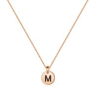 Sterling Silver 14K Gold Plated Simple Style Classic Style Commute Plating Round Letter Pendant Necklace sku image 13