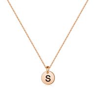 Sterling Silber 14 Karat Vergoldet Einfacher Stil Klassischer Stil Pendeln Überzug Runden Brief Halskette Mit Anhänger sku image 15
