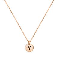 Sterling Silver 14K Gold Plated Simple Style Classic Style Commute Plating Round Letter Pendant Necklace sku image 20