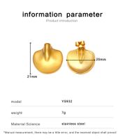 1 Paar IG-Stil Moderner Stil Klassischer Stil Geometrisch Einfarbig Edelstahl 304 Keiner 18 Karat Vergoldet Tropfenohrringe main image 2