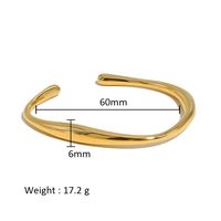 Casual Simple Style Solid Color 316 Stainless Steel  14K Gold Plated Bangle In Bulk sku image 2