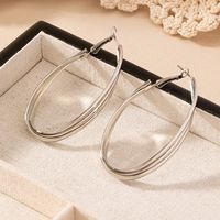 1 Pair Basic Modern Style Classic Style Oval Solid Color Iron Hoop Earrings main image 4