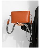 Women's Small Leather Solid Color Streetwear Square Zipper Shoulder Bag main image 3