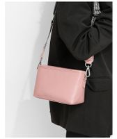 Women's Small Leather Solid Color Streetwear Square Zipper Shoulder Bag main image 2