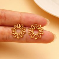 1 Pair Basic Modern Style Classic Style Sun 304 Stainless Steel None 18K Gold Plated Ear Studs main image 3