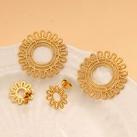 1 Pair Basic Modern Style Classic Style Sun 304 Stainless Steel None 18K Gold Plated Ear Studs main image 4