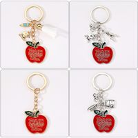 Cartoon Style Cute Letter Apple Alloy Bag Pendant Keychain main image 4