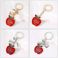 Cartoon Style Cute Letter Apple Alloy Bag Pendant Keychain main image 5