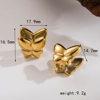 1 Pair Casual Commute Flower Butterfly Hollow Out 304 Stainless Steel 14K Gold Plated Ear Cuffs sku image 3