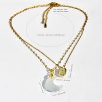 Elegant Simple Style Moon 304 Stainless Steel Alloy Opal Zircon Gold Plated Women's Pendant Necklace main image 2