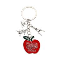 Cartoon Style Cute Letter Apple Alloy Bag Pendant Keychain main image 6