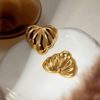 1 Pair IG Style Modern Style Classic Style Heart Shape Plating 304 Stainless Steel 18K Gold Plated Ear Studs main image 3