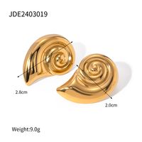 1 Pair IG Style Basic Modern Style Spiral Plating 304 Stainless Steel 18K Gold Plated Earrings main image 2