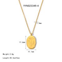 IG Style Nordic Style Plant 304 Stainless Steel 18K Gold Plated Women's Pendant Necklace sku image 4