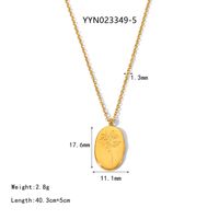 IG Style Nordic Style Plant 304 Stainless Steel 18K Gold Plated Women's Pendant Necklace sku image 5