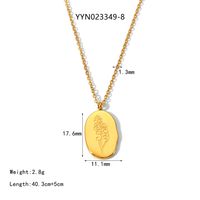 IG Style Nordic Style Plant 304 Stainless Steel 18K Gold Plated Women's Pendant Necklace sku image 8