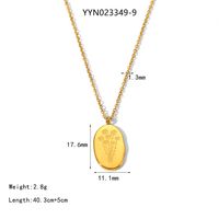 IG Style Nordic Style Plant 304 Stainless Steel 18K Gold Plated Women's Pendant Necklace sku image 9