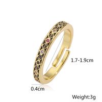 Copper 18K Gold Plated Retro Simple Style Commute Enamel Plating Inlay Geometric Zircon Open Rings main image 2