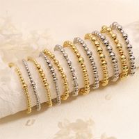 Wholesale Casual Hip-Hop Round Copper Beaded Plating 18K Gold Plated Bracelets main image 4