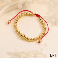 Wholesale Casual Hip-Hop Round Copper Beaded Plating 18K Gold Plated Bracelets main image 8