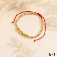 Wholesale Casual Hip-Hop Round Copper Beaded Plating 18K Gold Plated Bracelets main image 5