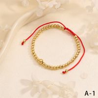 Wholesale Casual Hip-Hop Round Copper Beaded Plating 18K Gold Plated Bracelets main image 9