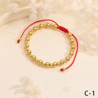 Wholesale Casual Hip-Hop Round Copper Beaded Plating 18K Gold Plated Bracelets main image 6