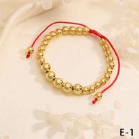 Wholesale Casual Hip-Hop Round Copper Beaded Plating 18K Gold Plated Bracelets main image 7
