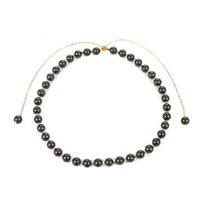 Großhandel Schmuck Elegant Einfacher Stil Runden Glas Perle Messing 18 Karat Vergoldet Perlen Halskette main image 6