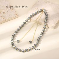 Wholesale Jewelry Elegant Simple Style Round Glass Pearl Brass 18K Gold Plated Beaded Necklace sku image 3