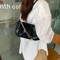 Women's Small Pu Leather Solid Color Streetwear Square Zipper Underarm Bag main image 6
