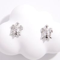 1 Pair Simple Style Shiny Round Square Star Inlay Sterling Silver Zircon White Gold Plated Ear Studs main image 7