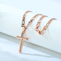 Wholesale Casual Vintage Style Cross 304 Stainless Steel Copper Pendant Necklace sku image 1